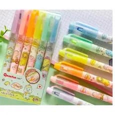 Marca Texto fun ponta Dupla transparente para ver o que está marcando kawaii papelaria fofa marca texto inteligente
