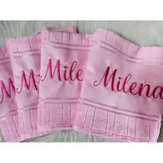 Kit 4 toalhas escolar bordada Com nome
