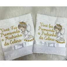Convite para Padrinhos Toalhinha Bordada 2 unidades