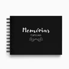 Scrapbook Album Memorias Caderno Folhas Pretas Capa Dura Presente Namorados Fotos