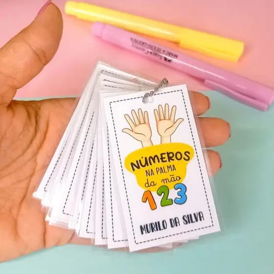 chaveiro numerais escolar personalizado