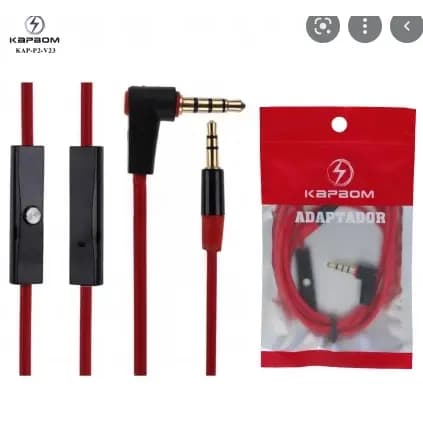 Cabo Auxiliar P2 X P3 Estéreo Com Microfone 1,2 Metro KAPBOM