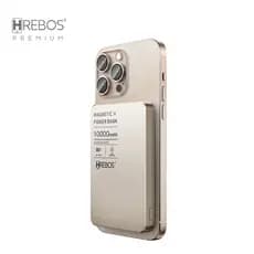 Power Bank Alumínio Magnético Portátil 10000mah Turbo 22.5W Compativel iPhone 12 13 14 15 16 Hrebos PB-909Hreb