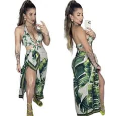 Conjunto Páreo Saída de Praia + Body/Maio Feminino