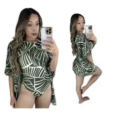 Conjunto Body Maiô Kimono Feminino Praia