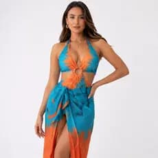Conjunto Body/maiô + Páreo Saída De Praia Verão