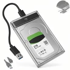 Case Adaptador Gaveta HD SSD 2.5 SATA III USB 3.0 Transparente Portatil Plug Play P/ Notebooks e PCs - Alta Velocidade