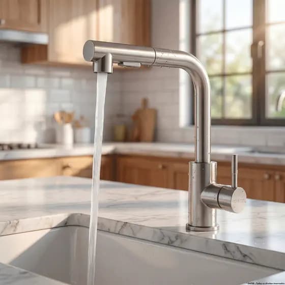 Torneira Cozinha Monocomando Gourmet Inox Metal Extensível Aço Escovado Flexível Pia Misturador Alto