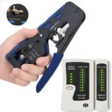 Kit Ferramentas Rede Alicate Crimpador RJ45 RJ11 Testador Cabo Profissional Easy Crimp Cat5e Cat6e
