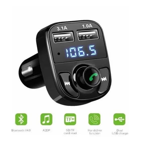 Carregador adaptador P/ Carro X8 Bluetooth Veicular Mp3 Rádio