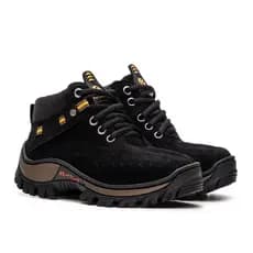 Coturno Adventure Infantil Bota Camurça Antiderrapante Confortável Resistente Escolar Preto