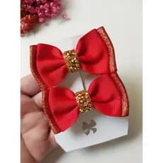 Laço  vermelho brilho de Natal - Laço de Natal