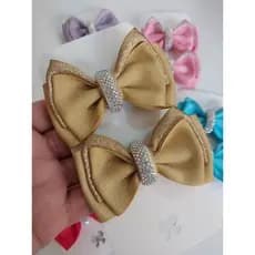 Parzinho de Laços Luxo infantil - Laço com brilho no bico de pato - Laço de menina