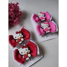 Parzinhos Hello Kitty - Par de laços no bico de pato - Parzinho com Strass no Bico de Pato Antideslizante