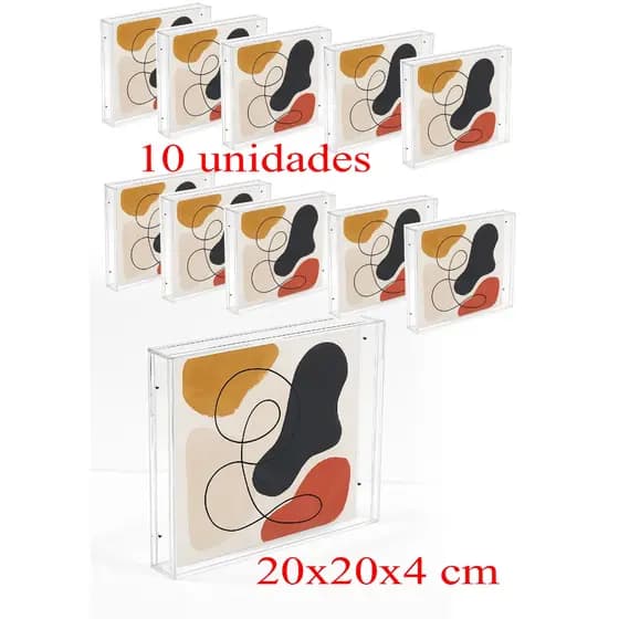 kit 10/15/16/17 unidades Moldura Acrílica De Mesa ou parede - porta retrato - premium resistente