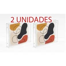Quadro Acrílico Kit 02 Unidades, Moldura De Mesa ou parede -  porta retrato -  premium resistente