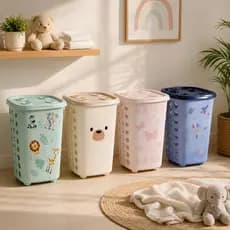 Cesto De Roupas Sujas Infantil Decorado 38 Litros Cesto De Roupas P/ Bebê Organização Decoração Quarto Infantil Plasútil