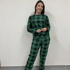 Pijama Soft Feminino e Masculino Conjunto Blusa Manga Longa e Calça Comprida P ao GG