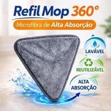 Refil Mop Triangular Almofada Absorvente Reutilizavel Limpeza Facil