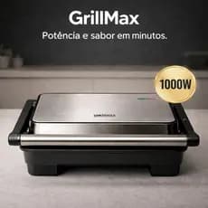 Sanduicheira e Mini grill antiaderente 1000W inox 127/220V Rápida Pratica Alta Durabilidade