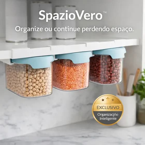 Potes Hermeticos Kit com 3 Organizador Alimentos Com Tampa Vedante e Com Suporte Verde