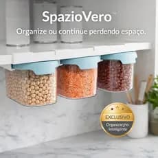 Potes Hermeticos Kit com 3 Organizador Alimentos Com Tampa Vedante e Com Suporte Verde
