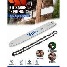 Kit sabre 12 polegadas + corrente 22 dentes para motosserra Stihl MS MS170 MS180