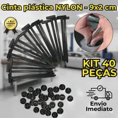 Jogo 10/40 UN Abraçadeira de Nylon Plástica Universal Automática Fivela Fixador Multiuso Carro Moto