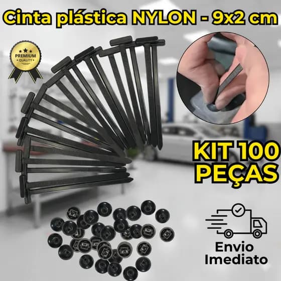 Jogo 100/10/50 Abraçadeira de Nylon Plástica Universal Automática Fivela Fixador Multiuso Carro Moto