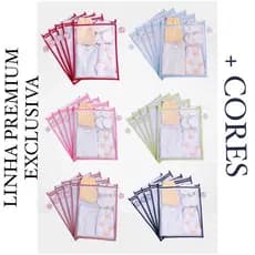 Kit c/ 5 Saquinhos Maternidade Organizadores para Bolsa Maternidade em TULE + TAGS Acrílica (ESCOLHA A COR)