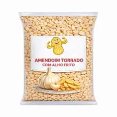 Amendoim Torrado com Alho Frito Crocante | Snack Saboroso Proteico | Petisco Gourmet | Alta Qualidade