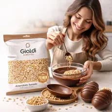 Amendoim Torrado Granulado Premium Gialdi | Ideal para Ovos de Páscoa, Chocolate, Brigadeiro e Confeitaria Profissional