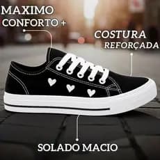 Tênis casual Feminino Coração Leve e Confortável Dia dia