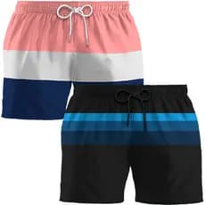 Kit 2 Shorts Praia Masculino Bermuda Masculina Verão Casual Esportivo Básico Em Tactel Com Bolsos Envios Rapido