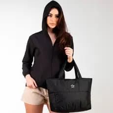 Kit Feminino Corta Vento + Short Tactel + Bolsa Puffer Academia Fitness Treino Estilo Conforto Promoção Envio Rapdo