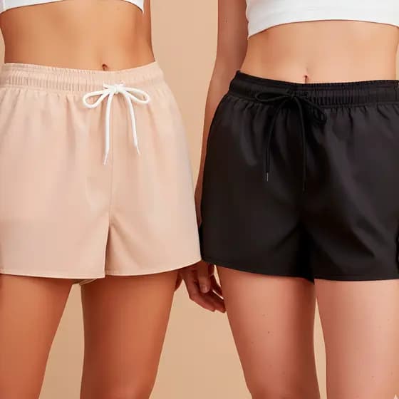 Kit 2 Short Tactel Feminino Shortinho Curto Esportivo Liso Leve Corrida Academia Praia Casual  Saida Baratinho