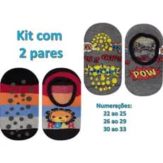 Meia Sapatilha Antiderrapante Infantil Menino Menina