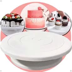 Base Giratória Expositor Bailarina 28 Cm Prato Confeitar Bolo Torta Profissional Boleira Confeitaria