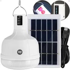 Lâmpada Led Solar Usb Recarregável Acampamento Portátil Pesca Portátil Bulbo