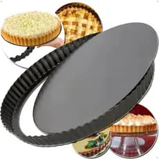 Forma Assadeira De Torta Crespa Antiaderente Fundo Removível 24 Cm