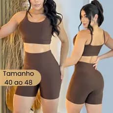 Conjunto Short Fitness Cintura Alta Suplex Premium Zero Transparência