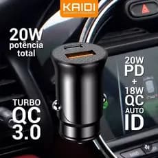 Carregador Veicular Turbo Kaidi KD-521
