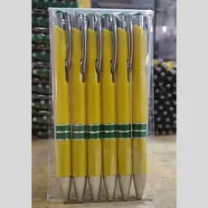 Kit Caneta Esferográfica Verde Amarelo Brasil Tinta Azul