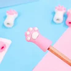 Borracha Escolar Patinha De Gato Ponteira De Lápis Papelaria Criativa Kawaii