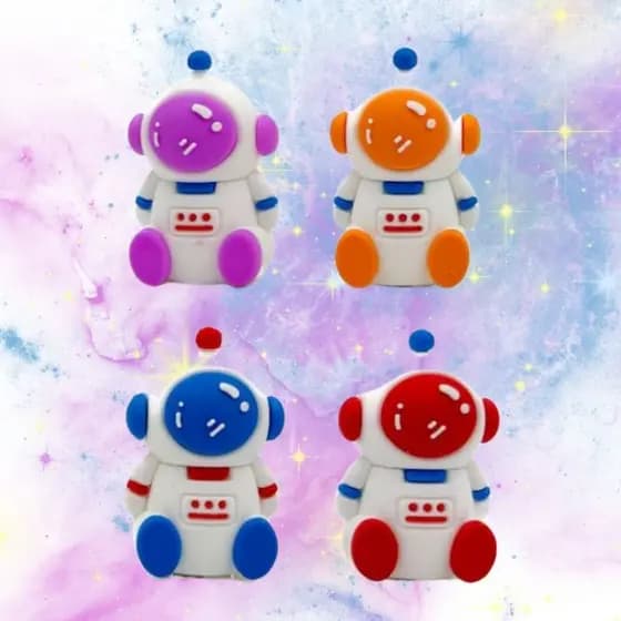 Apontador De Lápis Astronautas Coloridos Papelaria Fofa