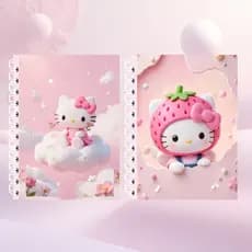 Caderno Capa Dura Espiral Duplo A5 80 Folhas Hello Litty