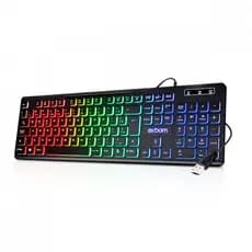 Teclado Gamer Multimídia LED RGB Semi Mecânico Plug & Play Computador Notebook ABNT2 Exbom BK-155C