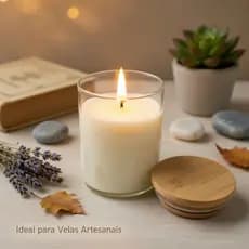 Potes de Vidro com Tampa de Bambu para Velas Artesanais Recipiente para Vela Decorativa
