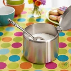 Açucareiro Inox com Colher 220ml – Porta Açúcar Elegante, Prático e Durável