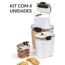 Kit Potes Hermeticos Plastico Organizador Cozinha Armazenamento Seguro